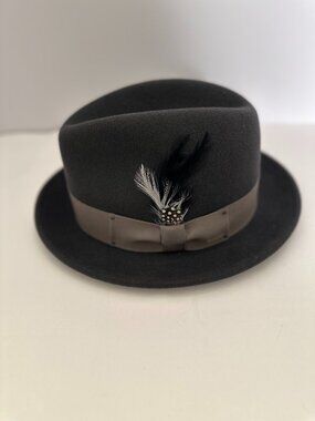 Bailey of Hollywood Men's Wool-Felted Fedora Hat Charcoal Gray Size Small